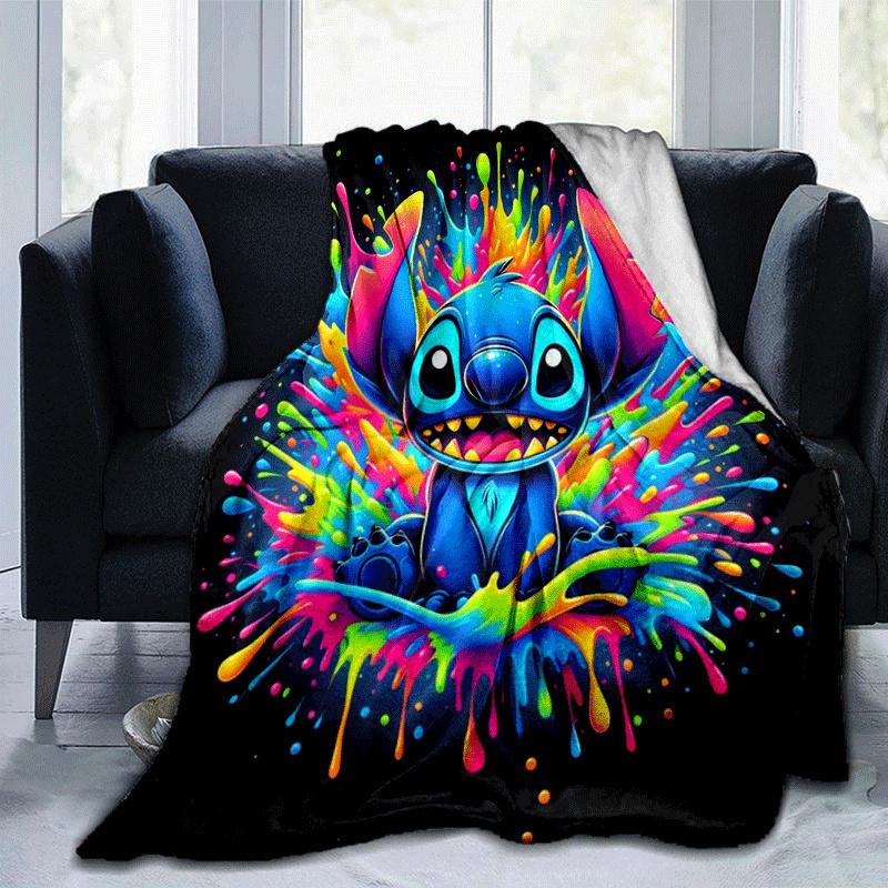 

1pc Stitch Printing Blanket - Soft, All-Season Throw for Living Room, Bedroom,Travel 80cmx120cm(31inx47in)