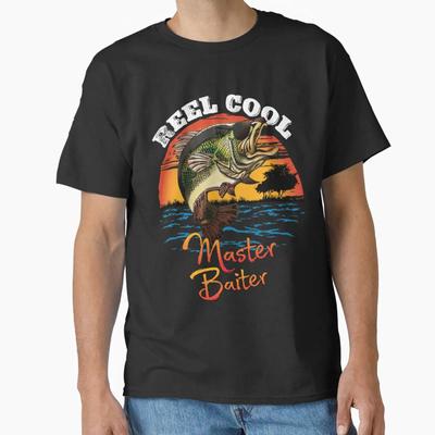 Moulinet de pêche amusant Cool Maître Appâteur T-shirt Classique vintage Lavé Respirant mode Doux Polyvalent Unisexe graphique