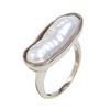 Practical Rings Finger Jewelry Elegant Long Strip Pearls Rings Stainless Steel Texture Suitable for Women Present