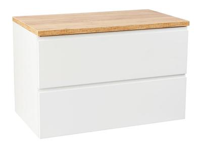 Bathroom Cabinet 60x50 Cm Wall-mounted White Gloss with Modus Countertop