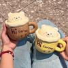 High-value Bear Mug with Lid Spoon, Cute Ceramic Water Cup for Girls' Birthday Gift, Cup Companion Gift