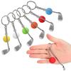 6pcs Ball Shape Mini Golf Keychain Creative Design Racket Keychain Pendant Keychain  For Bags