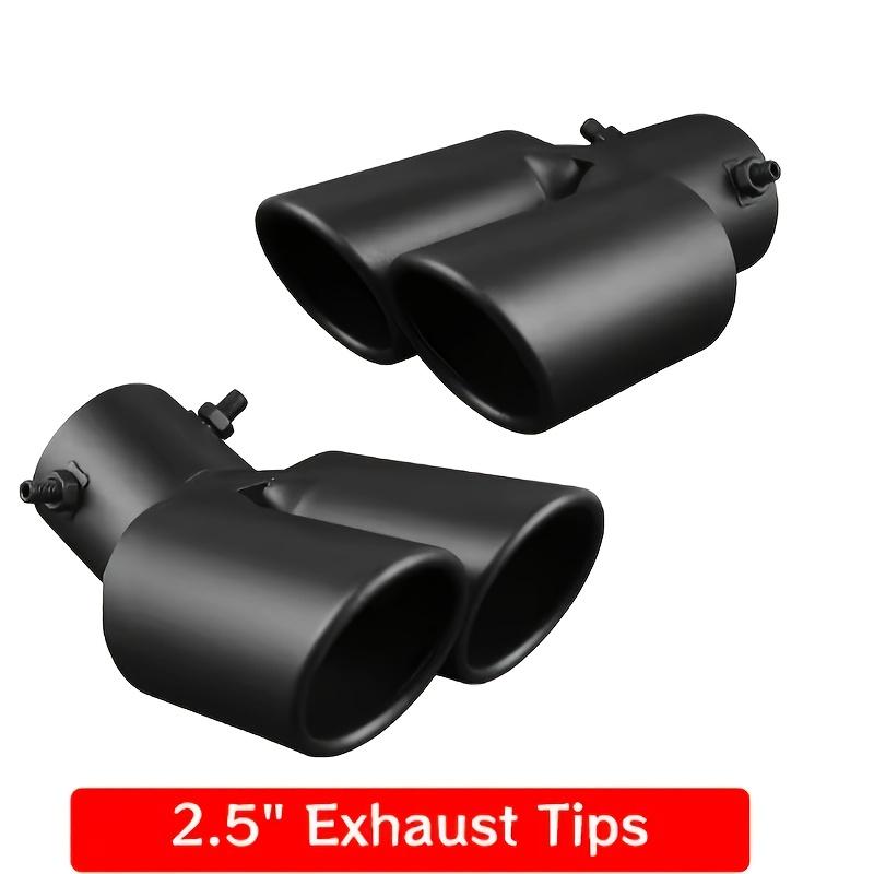 Black Stainless Steel Dual Outlet Slanted Exhaust Nozzle for Automobile Tail Double Pipe