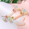 Opalite Jade Massage Roller Gua Sha Set Opal Quartz Crystal Facial Skin Lifting Anti Wrinkle Gouache Scraper Jade Massager