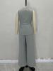 European & American Solid Color Sleeveless Top and High Waist Wide-Leg Pants Two-Piece Women's Set