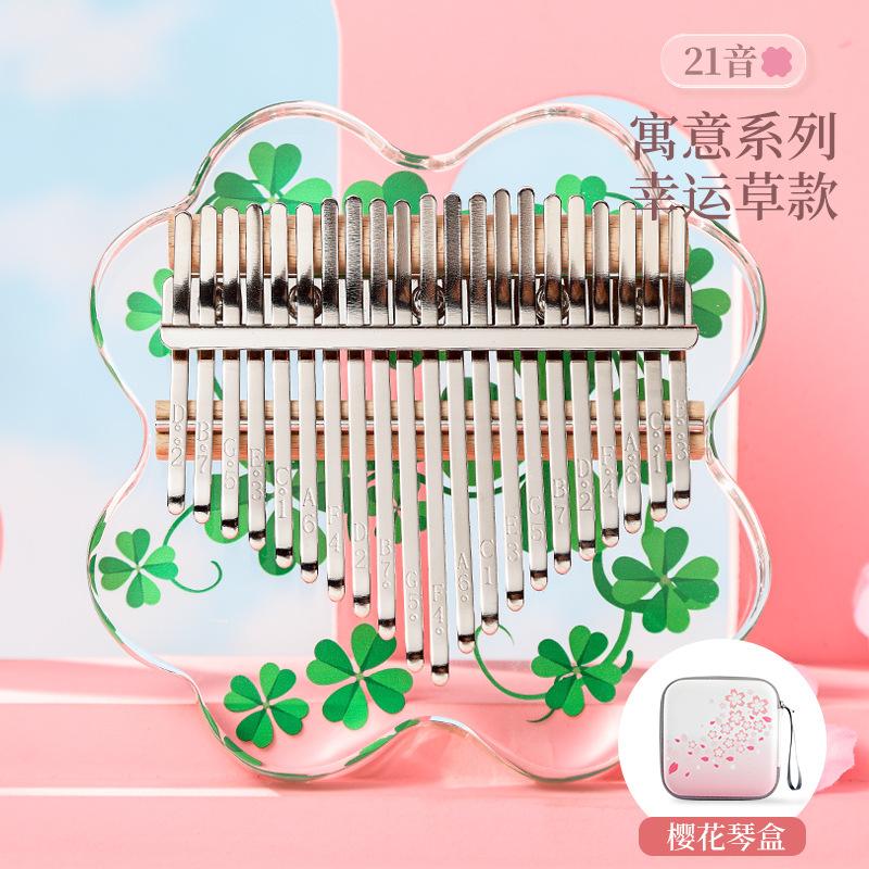Transparent Acrylic Kalimba 21 Key Chromatic Kalimbas Beginner Thumb Piano Professional Music Keyboard Instrument Child Gifts