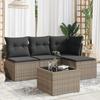 VidaXL Garden Furniture Set 5 Pcs with Grey Cushions Braided Resin 3217510