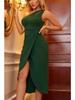 Women Sexy Oblique Shoulder Hollow Backless Sleeveless High Waist Slit Slim Comfortable Lightweight Recognition Elegant with Flattering Chic Dress