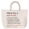 Rope Handle Beach Bag - PLANETEE - Priscilla - Large Size - Strong Rope Handle - Personalized (first Name)