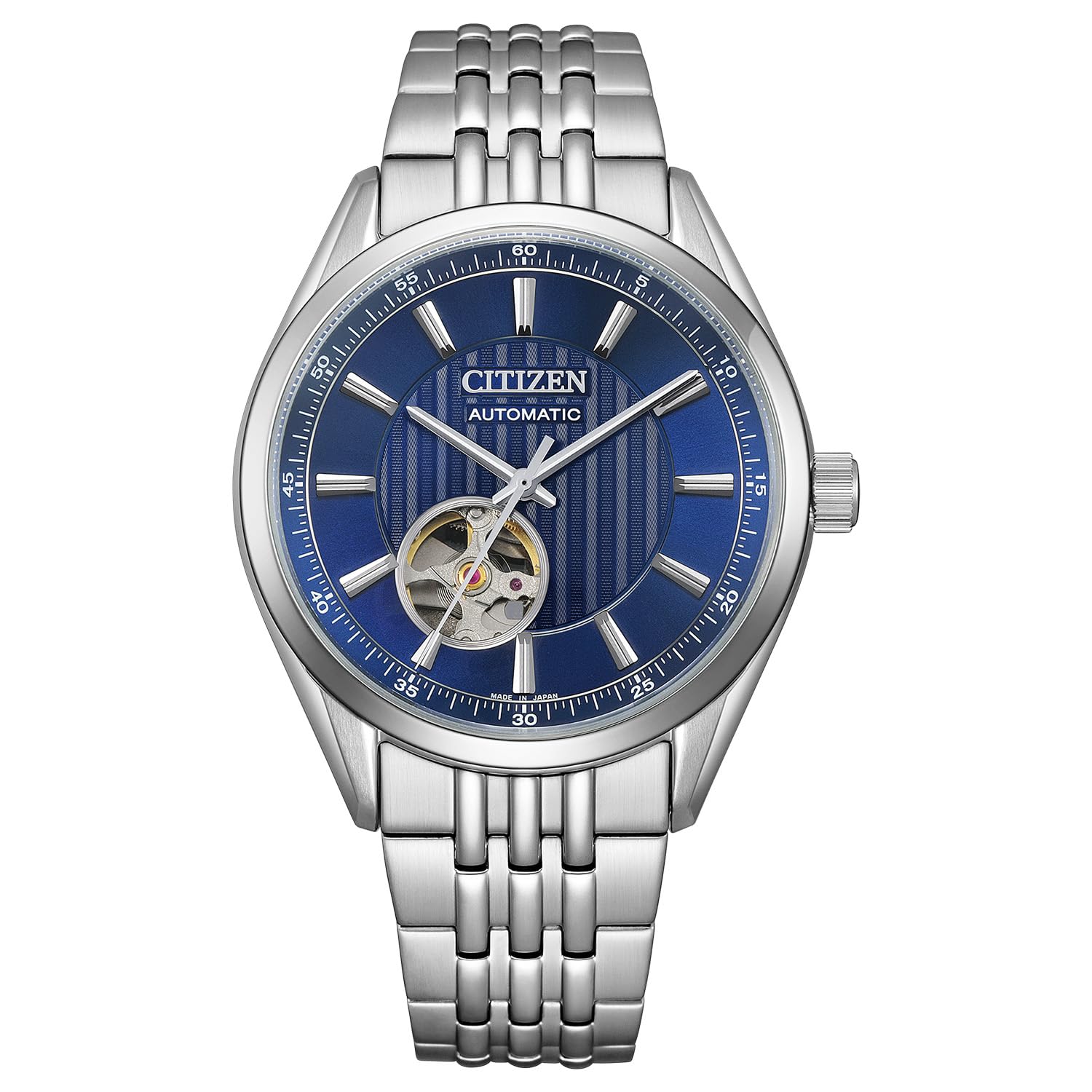 

[Citizen] Чоловічий годинник Citizen Collection Механічний автоматичний з відкритим серцем Водонепроникний NH9110-90L Срібний
