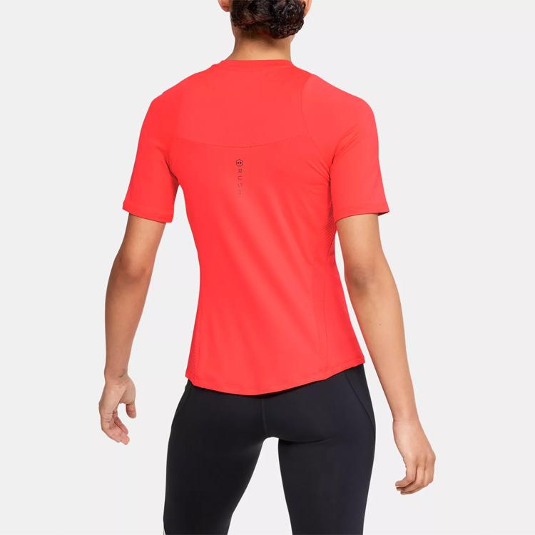 Under Armour Training Sports Patchwork Breathable Straight T-Shirt Women Tops Red 1355583-628