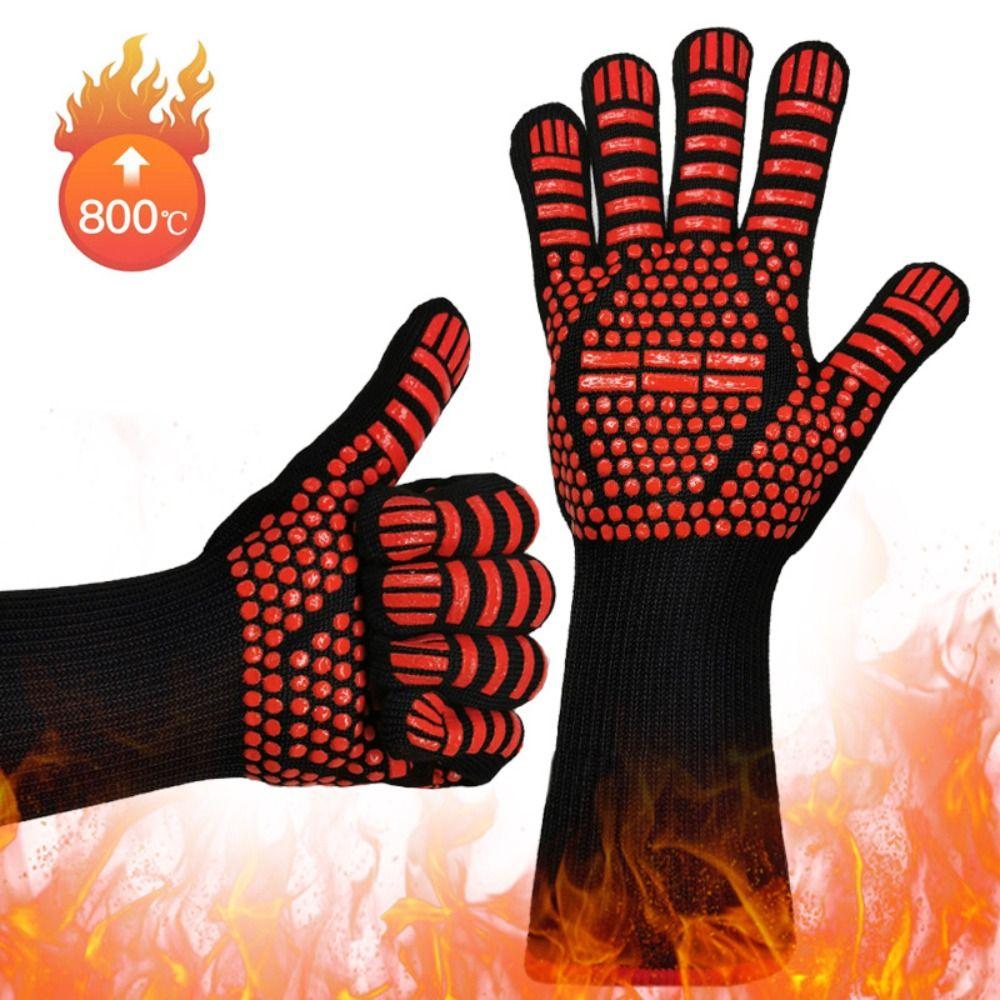 Fire-resistant High Temperature Resistance Fire Heat Glove Heat Insulation BBQ Gloves Oven Mitts