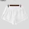 INCERUN Women Elastic Waist Shorts Furry Splits Side Mini Pants Home Wear