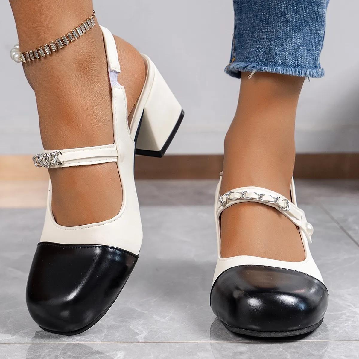 

модные летние новые босоножки на высоком каблуке женские базовые двухцветные классические рабочие сандалии модная женская обувь летние сандалии 35 бежевый