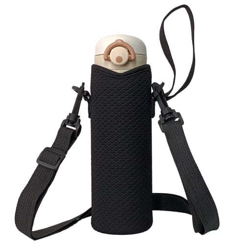 Futakuchi Water Bottle Case with Shoulder Strap, Insulated, for 500ml and 600ml Thermoses, PET Bottle Cover, PET Bottle Holder, Handbag, Crossbody, In