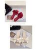 2025 Spring/Summer Women's Square Toe Open Toe Bowknot Slides