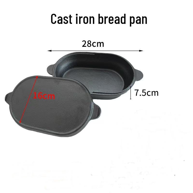 Multi-Functional Oval Cast Iron Pot for Baking, Frying, and Stewing Default
