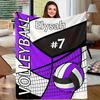 Volleyball Flannel Blanket  Personalized Text Soft Machine Washable  AllSeason Throw for Boys Girls Adults Home Travel