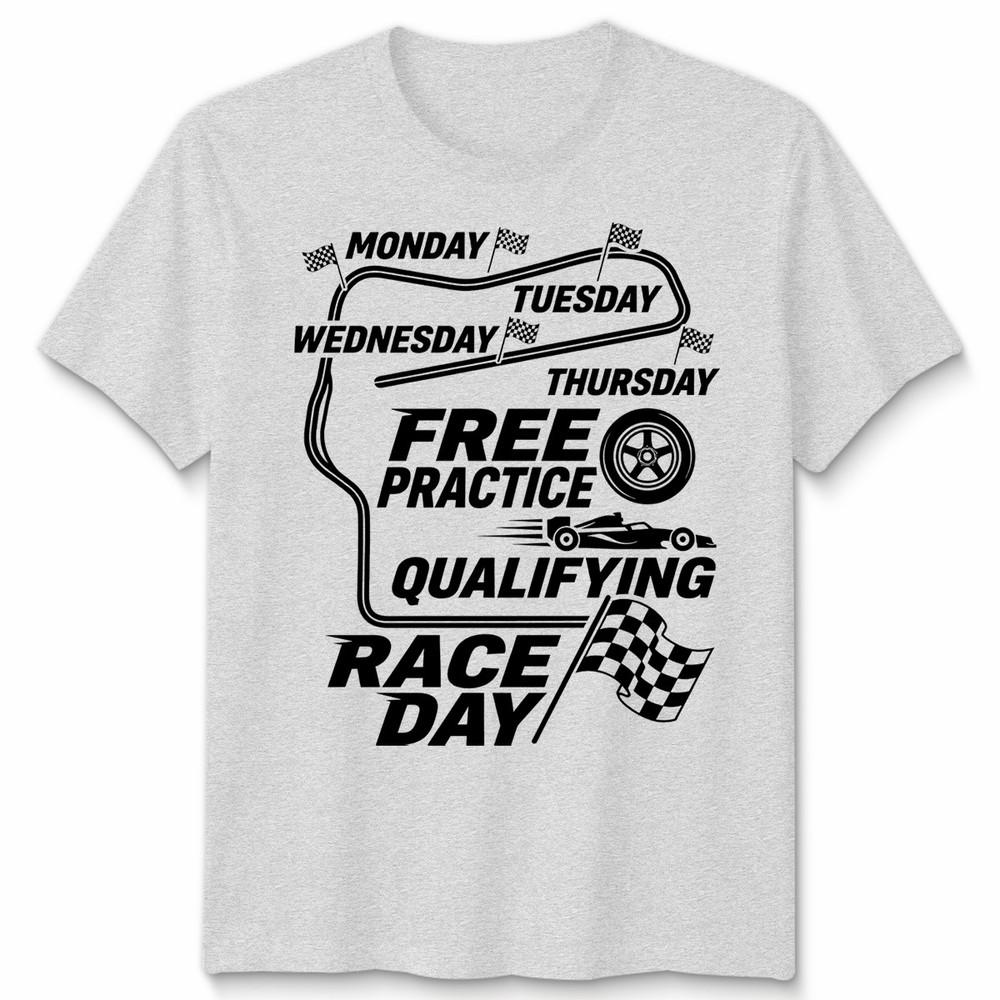 Unisex F1 Formula 1 Days Of The Week T Shirt Handmade Racing Fan Gift Tee