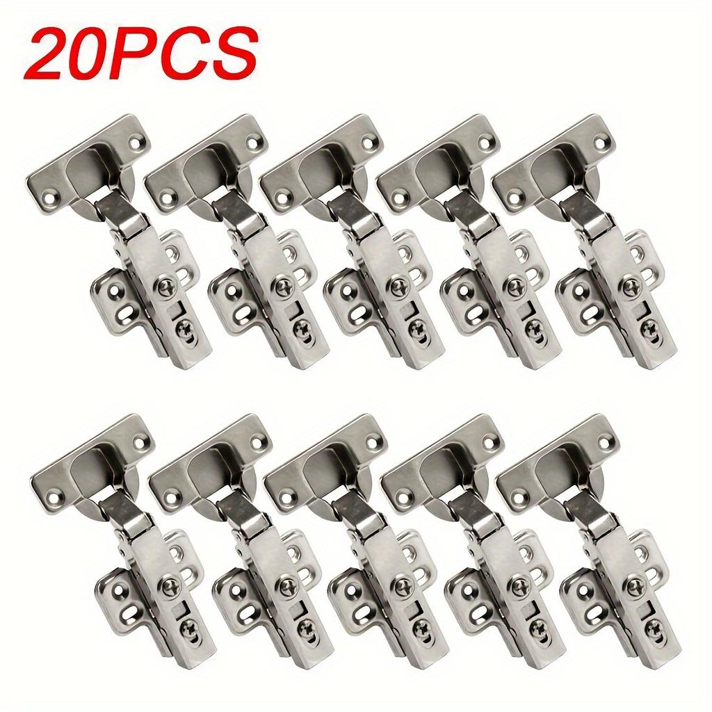 2/20Pcs Cabinet Hinges with Screws Steel Hinges For Furniture Full Overlay Mute Cabinet Door Cupboard Hinges Furniture Fitting