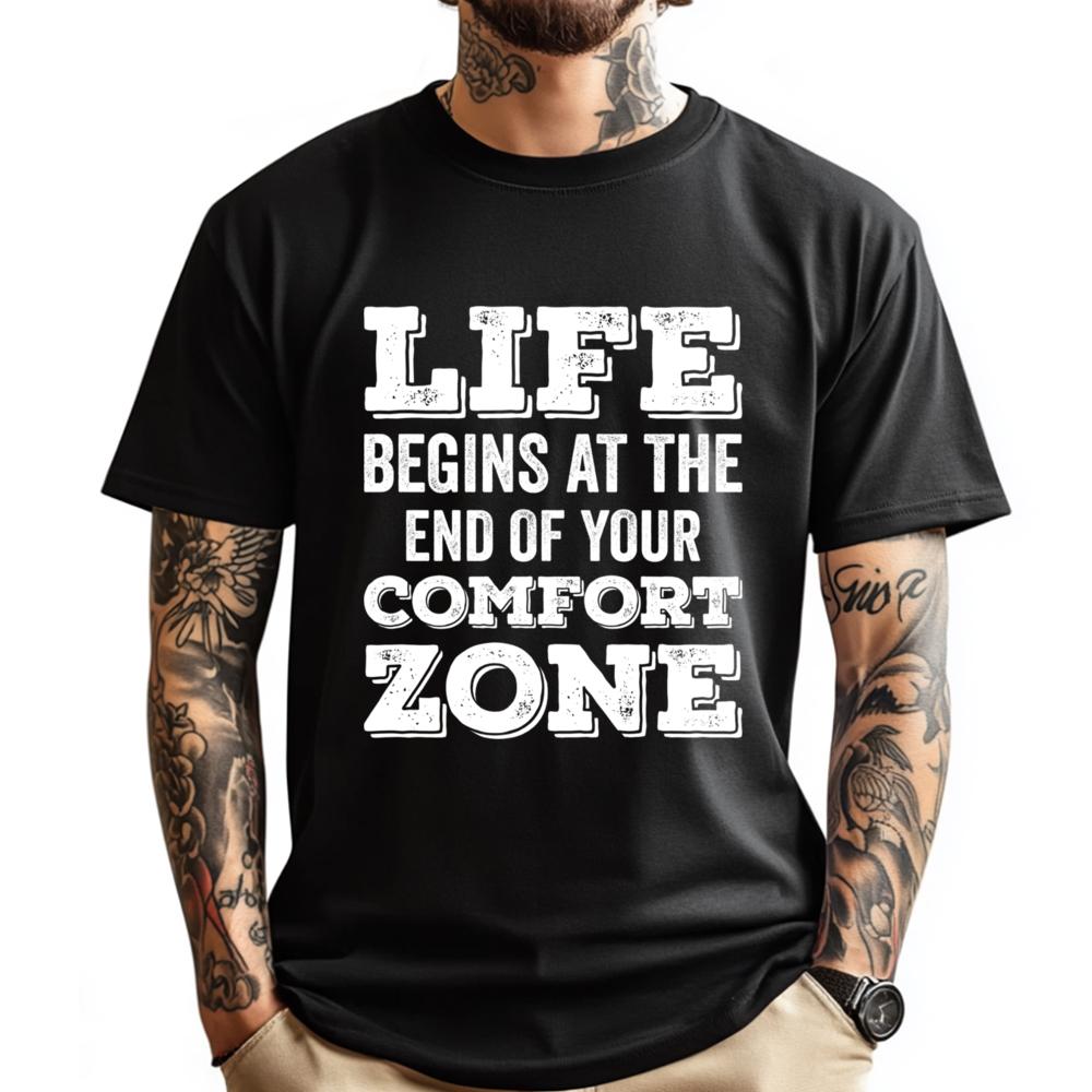 Life Begins At The End Of Your Zone Computer Geeks 3XL Men Clothing Luxury T-Shirt Funny Camiseta Aesthetic - Men s Summer Co... S разноцветный