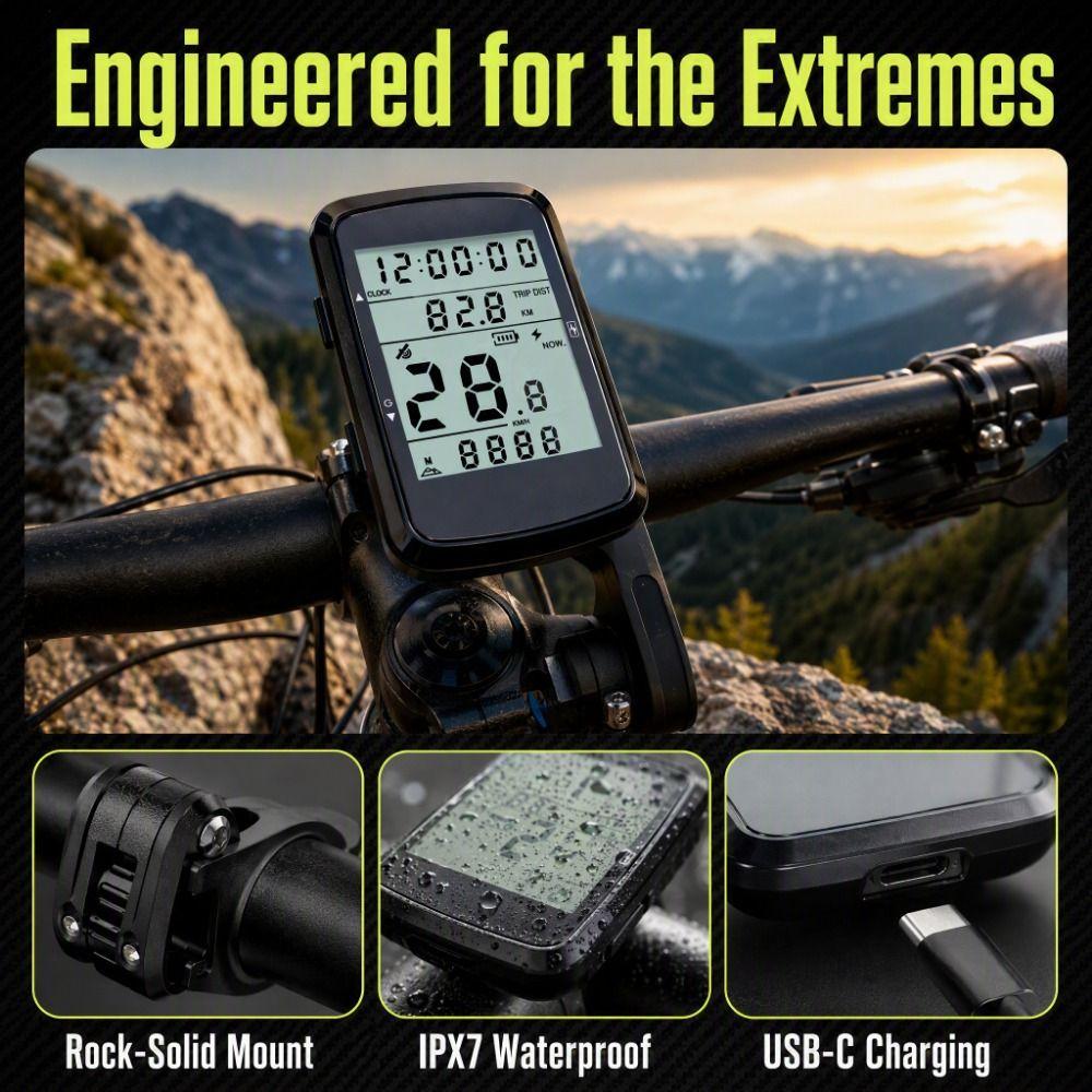 Rechargeable Bike Speedometer 2.4 Inch Screen Electronic Stopwatch Road Bike