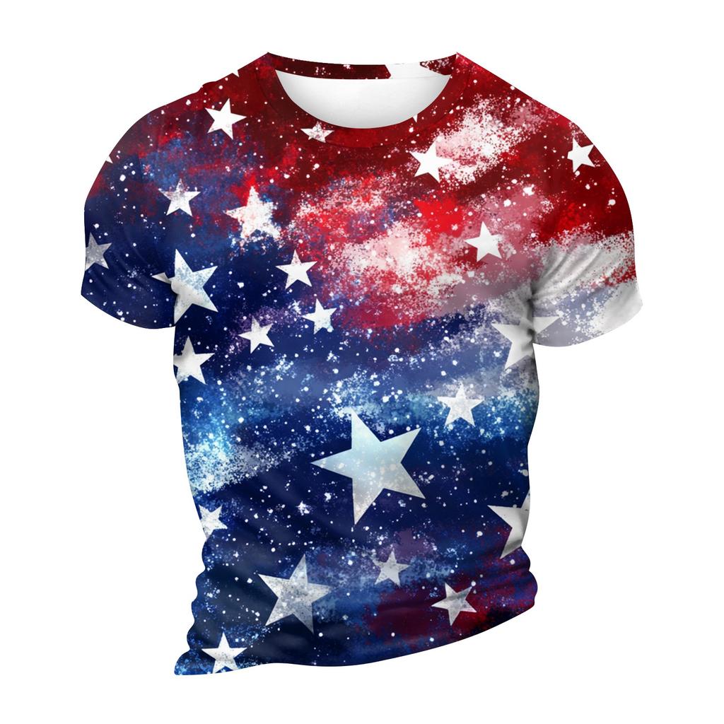 Summer Men's Popular T-shirt Printed Round Neck Short Sleeve T-shirt