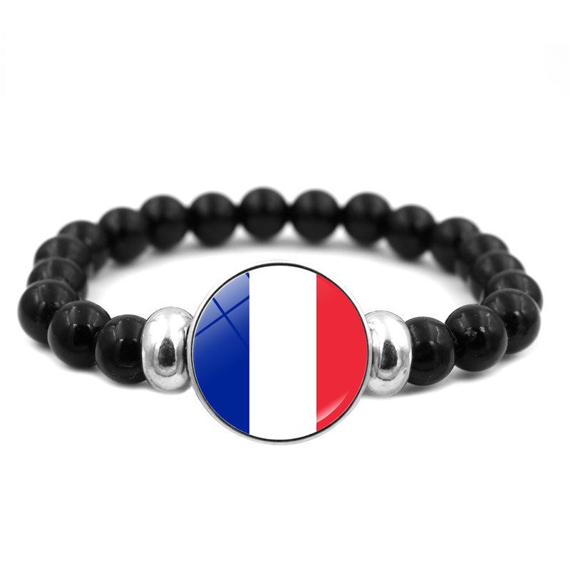 287 Länder Nationalflagge Druckknopf Elastisches Band Perlen Länderflagge Unabhängigkeitstag Perlen Schmuck Perlenarmband