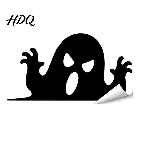 Creative Holiday Decor Halloween Ghost Silhouette Static Window Stickers Waterproof PVC Decals Witch Party Removable Clings for Home Glass