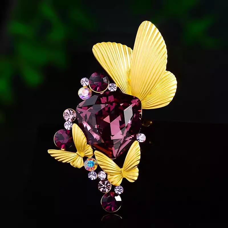 

Преувеличенный дизайн хрустальная бабочка брошь женская мода высокого класса изысканная роскошная булавка куртка кардиган персонализированный корсаж