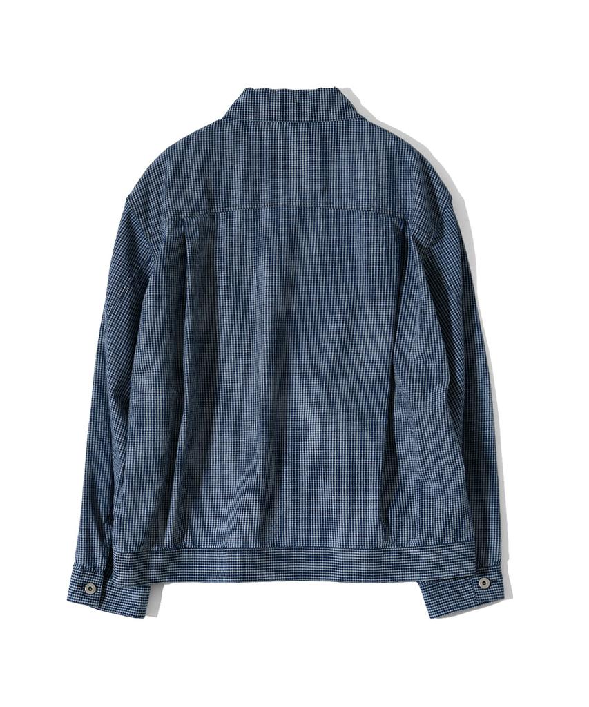 Horlisun Liverty Denim Check Jacket Navy