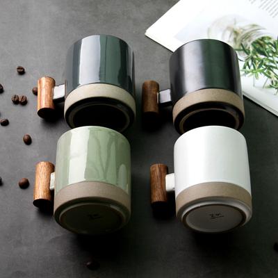 Hause Tasse Koreanische Holz Griff Keramik Tasse Becher Kaffee Tasse Kreative Persönlichkeit Frühstück Milch Tasse Haferflocken Tasse Trinkgeschirr Typ
