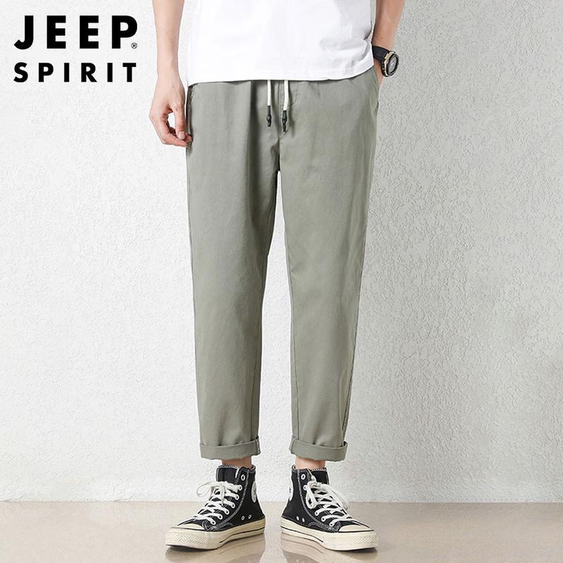 JEEP SPIRIT Men's Ice Silk Casual Straight-Leg Capris