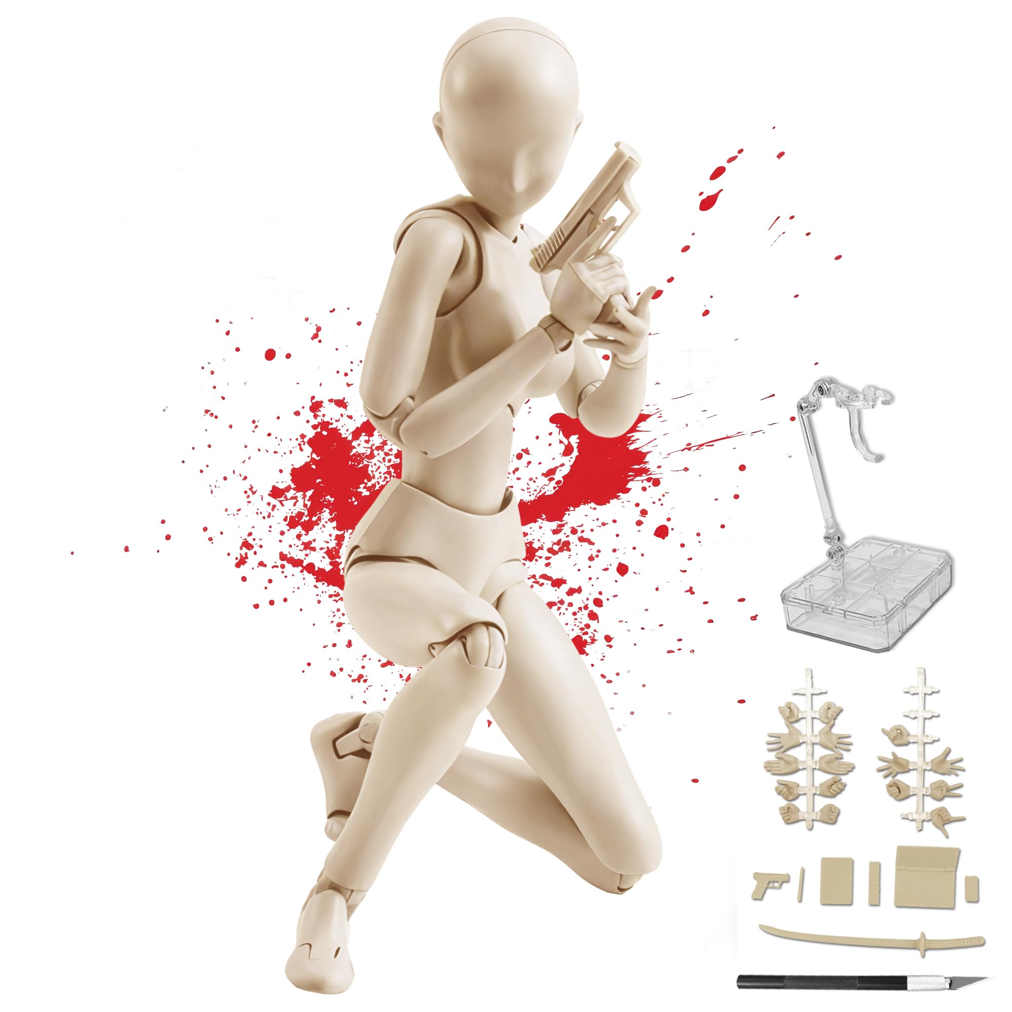 

CHALAN Drawing 30 Moveable Drawing Drawing Full Body Character with Drawing Changeable Female Skin Tone Doll, Manga, Joints, Model, Figure, Doll,