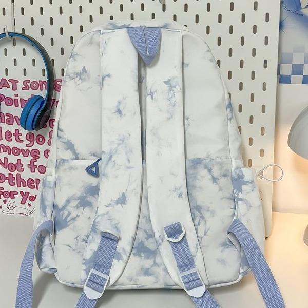 Schoolbag female Korean version college student Mori tie-dye simple backpack large capacity Japanese junior high school high school backpack