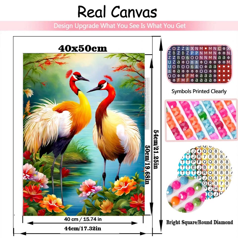Animals 5D Diamond Painting Bird Red crowned Crane Diamond Inlay Set with Square/Round Embroidery DIY Home Decoration Gift