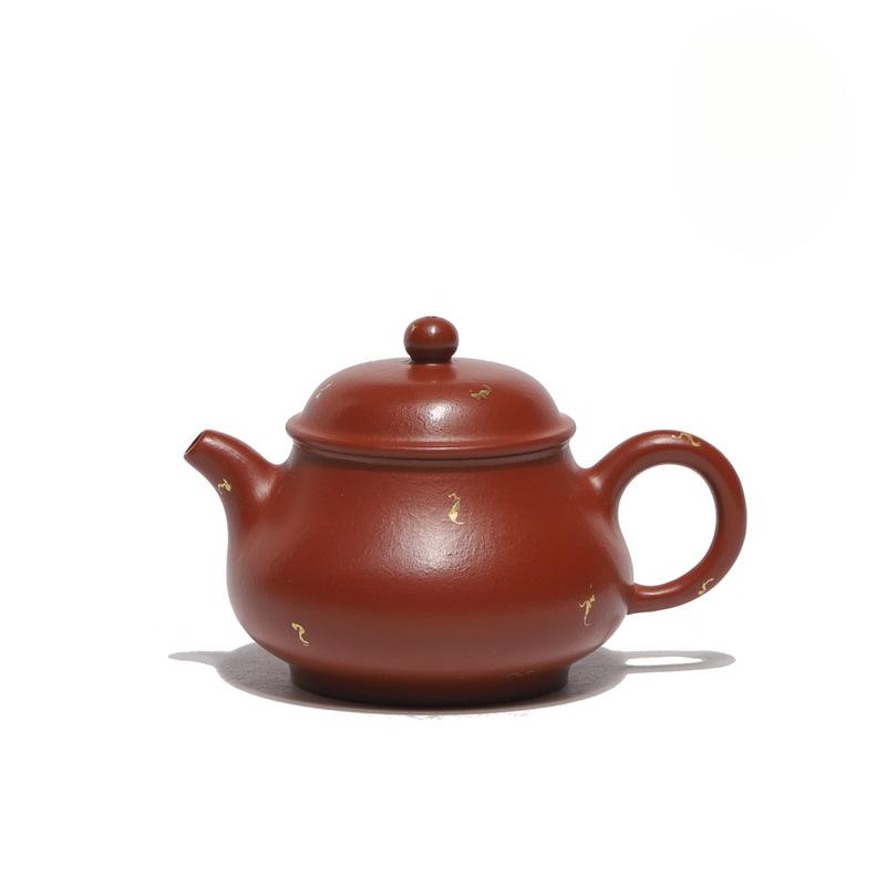 

120 мл традиционный исинский фиолетовый глиняный чайник, художники ручной работы, посыпанный золотом, чайник для заваривания чая из сырой руды Чжу, чайный сервиз Zisha