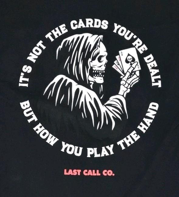 Last Call Co. Shirt Mens Small Black Cotton Grim Reaper Comfy Short Sleeve Tee Unisex T-Shirt S