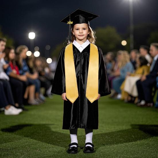 2026 Kids Graduation Gown Set 3-Piece Set Kindergarten PhD Cap And Gown for Photo Shoot Graduation Ceremony Outfit