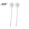 Charming Gift for Women 1 Pair Snowflake Earrings Women, Sparkling Dangle Earrings, Winter Long Daily Commuter Fashion Jewelry Chain Ear Line