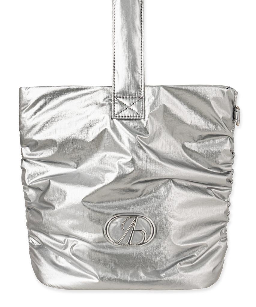 Abeehums Glossy Oval Tote Bag Abh348-707 Silver