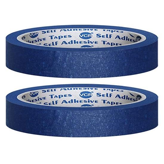 Simple Crepe Paper Masking Tape Blue Color 20 Meters Pack Of 2 Rolls