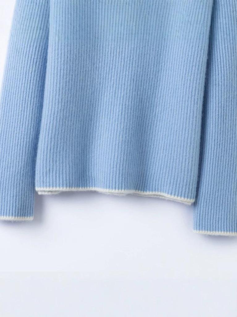 2026 Autumn/Winter Women's Half-Zip Ribbed Cashmere Sweater