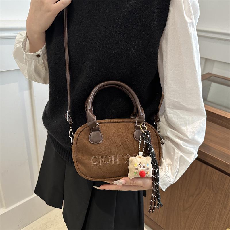 Women's Deerskin Suede Handbag - Vintage Bowling Crossbody Bag 2025 Trend