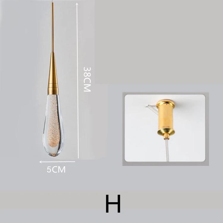 Modern Waterdrop Pendant Lamp Bedroom Bedside Living room Dining 2Style Base Room LED Lighting Kitchen Stairwell Hanging Light