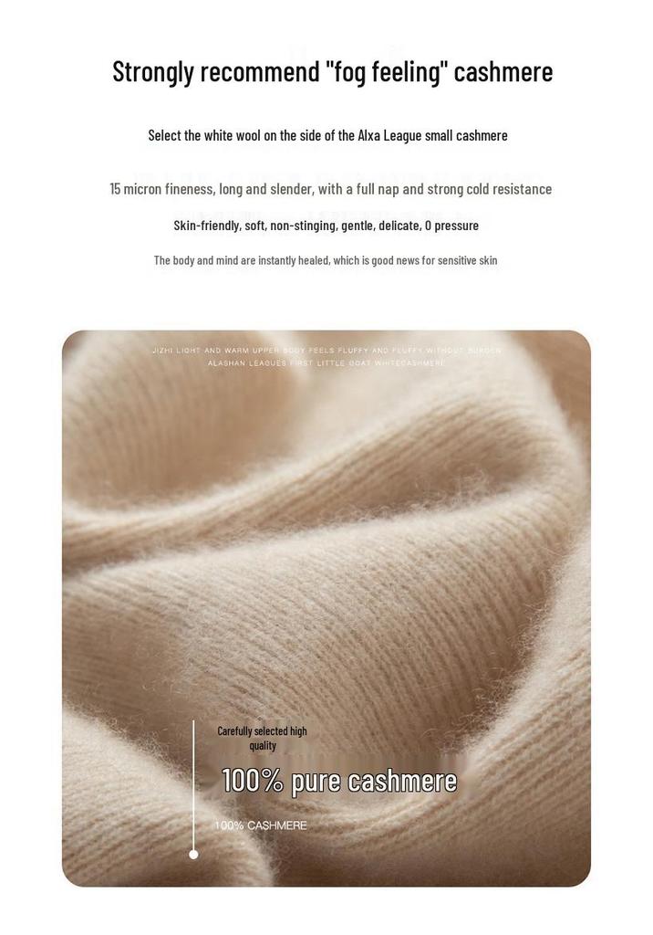 Women's 100% Pure Cashmere Half-High Collar Sweater - New Autumn/Winter Knit Pullover