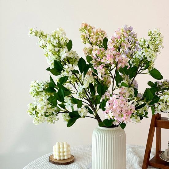 Artificial Flowers Lilac Bouquet for Home Office Decoration Realistic 3D Modeling Adjustable Stems Reusable Floral Arrangement Props