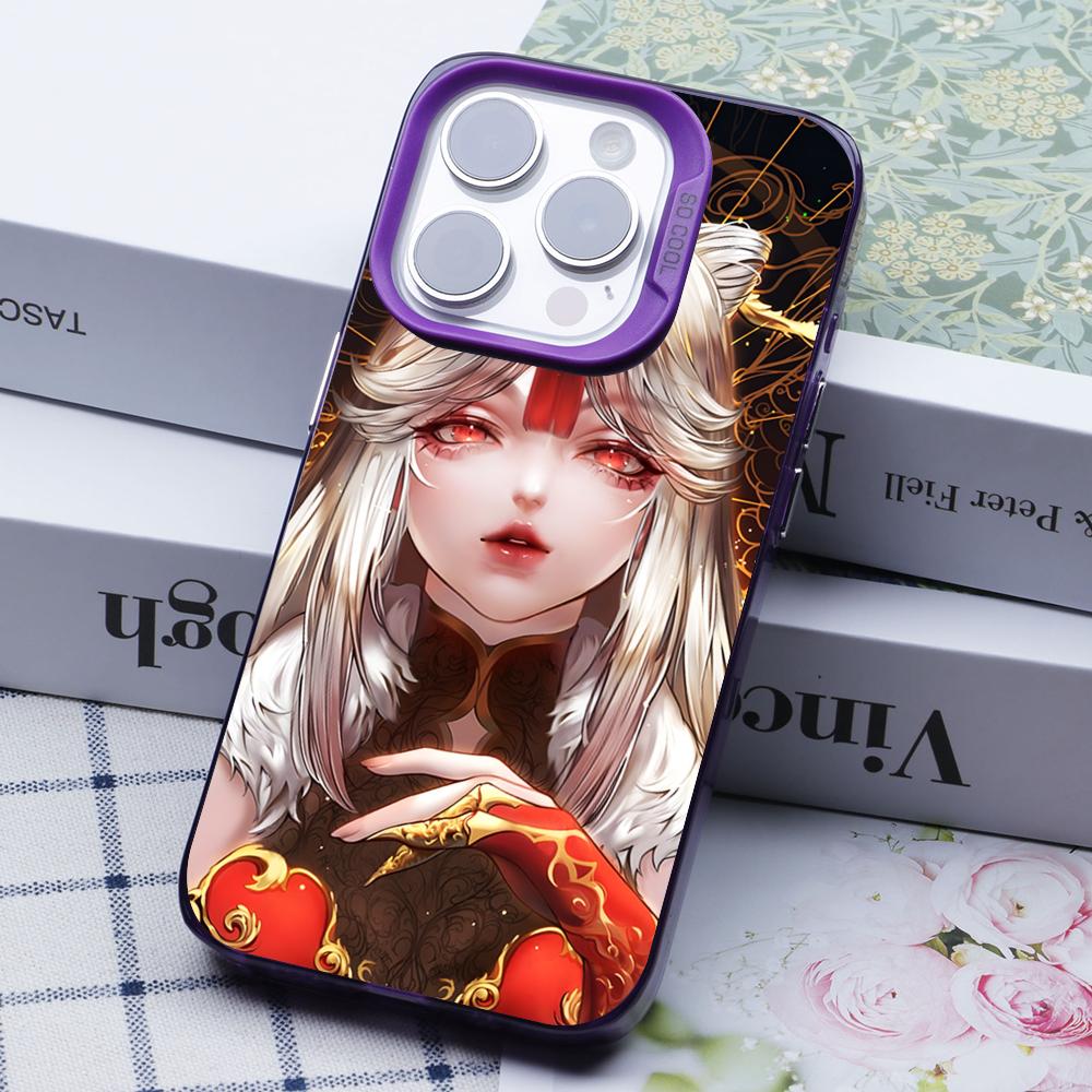 Game GI Ningguang Purple Translucent Mobile Phone Case for iPhone 17 16 15 14 13 12 11 X XR XS 8 7 Air Pro Max Plus Cover