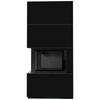 Modular Fireplace KRATKI FLOKI BOX Left 8 kW Ø 160 Quartz Sinter NERO ASSOLUTO Black Thermotec