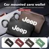 Car Leather Key Wallet Card Bag Emblem Keychain Pouch For Grand Cherokee Wrangler JK Gladiator Compass Renegade Patriot AKZ1